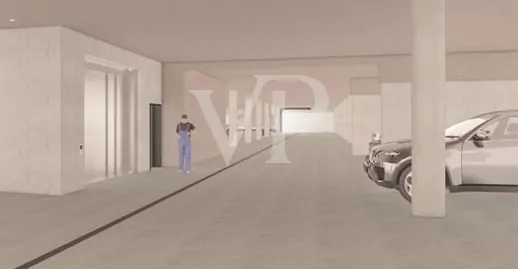 Innenvisualisierung EG Halle Garage Lift