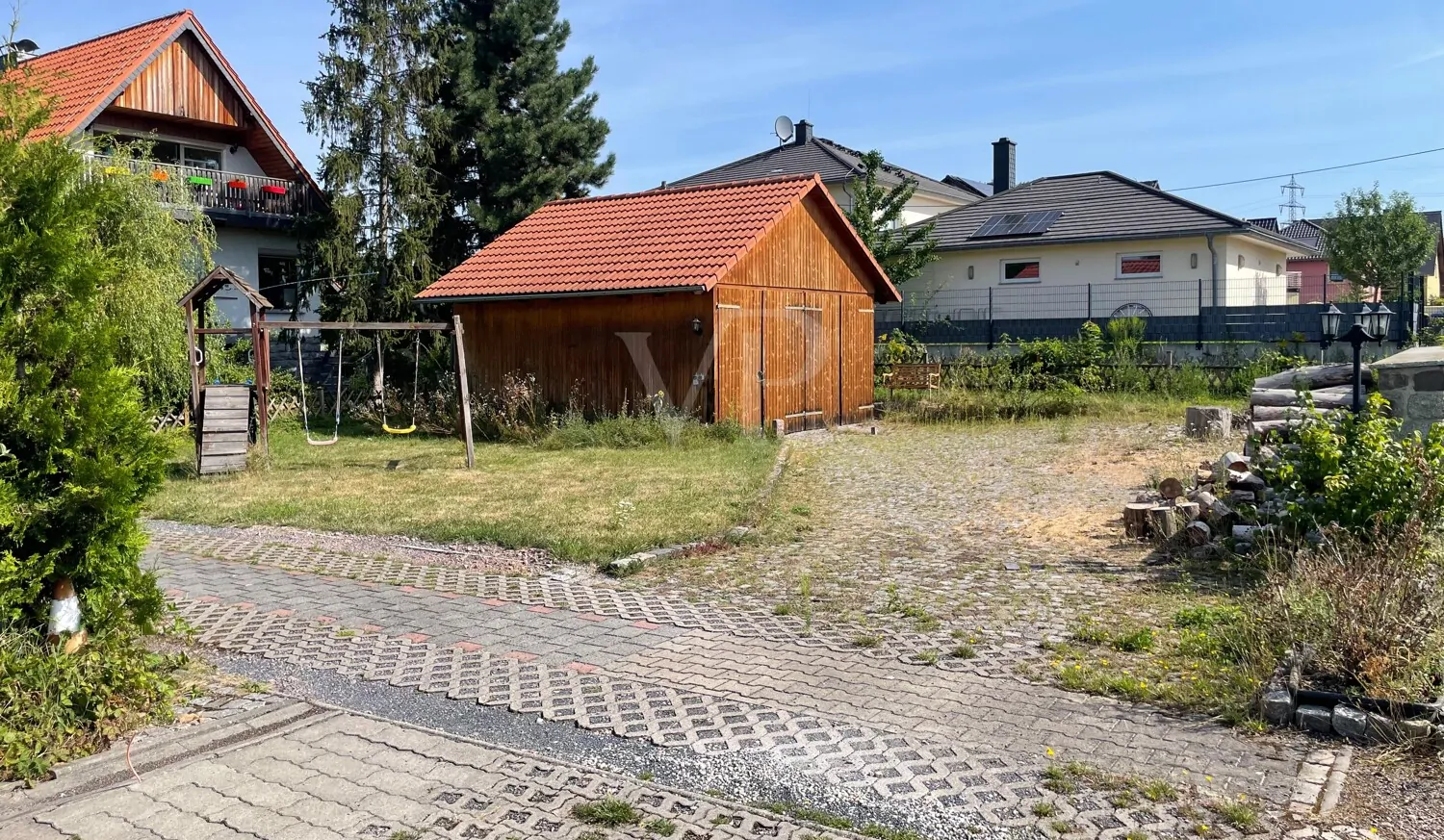 Blick auf das Grundstück