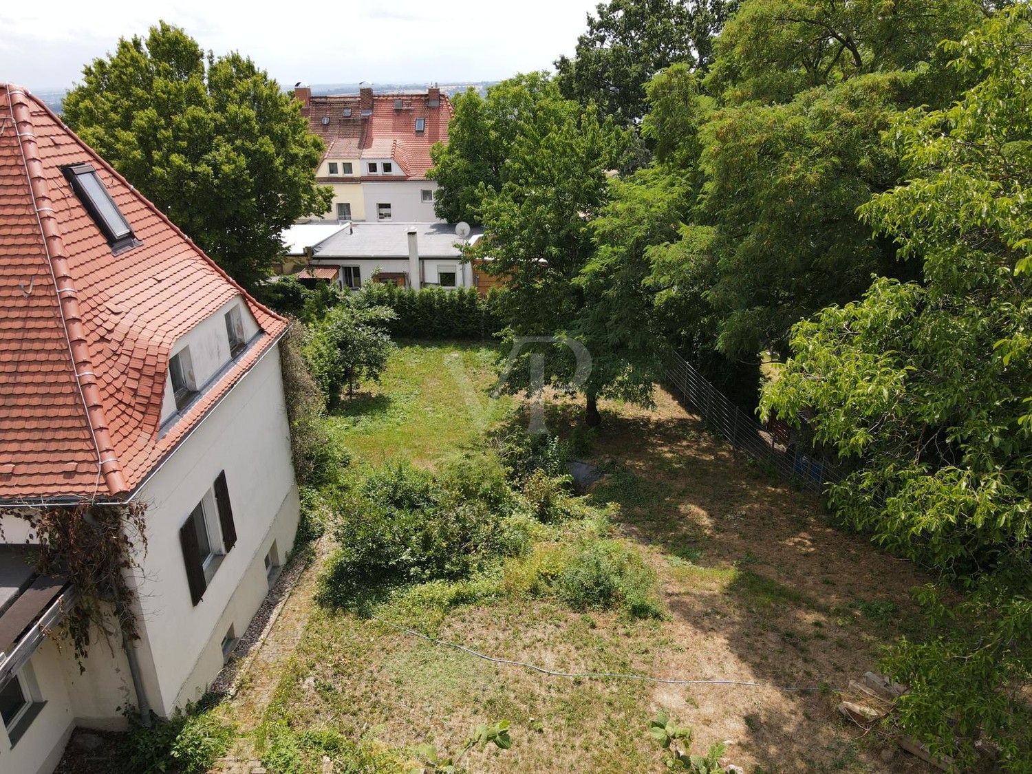 Haus/Gartenteil von oben