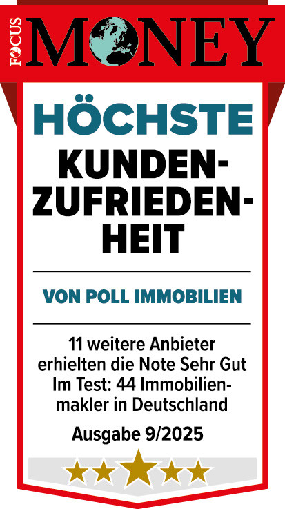 Siegel_Focus Money _Hoechste Kundenzufriedenheit_2025_VON POLL IMMOBILIEN