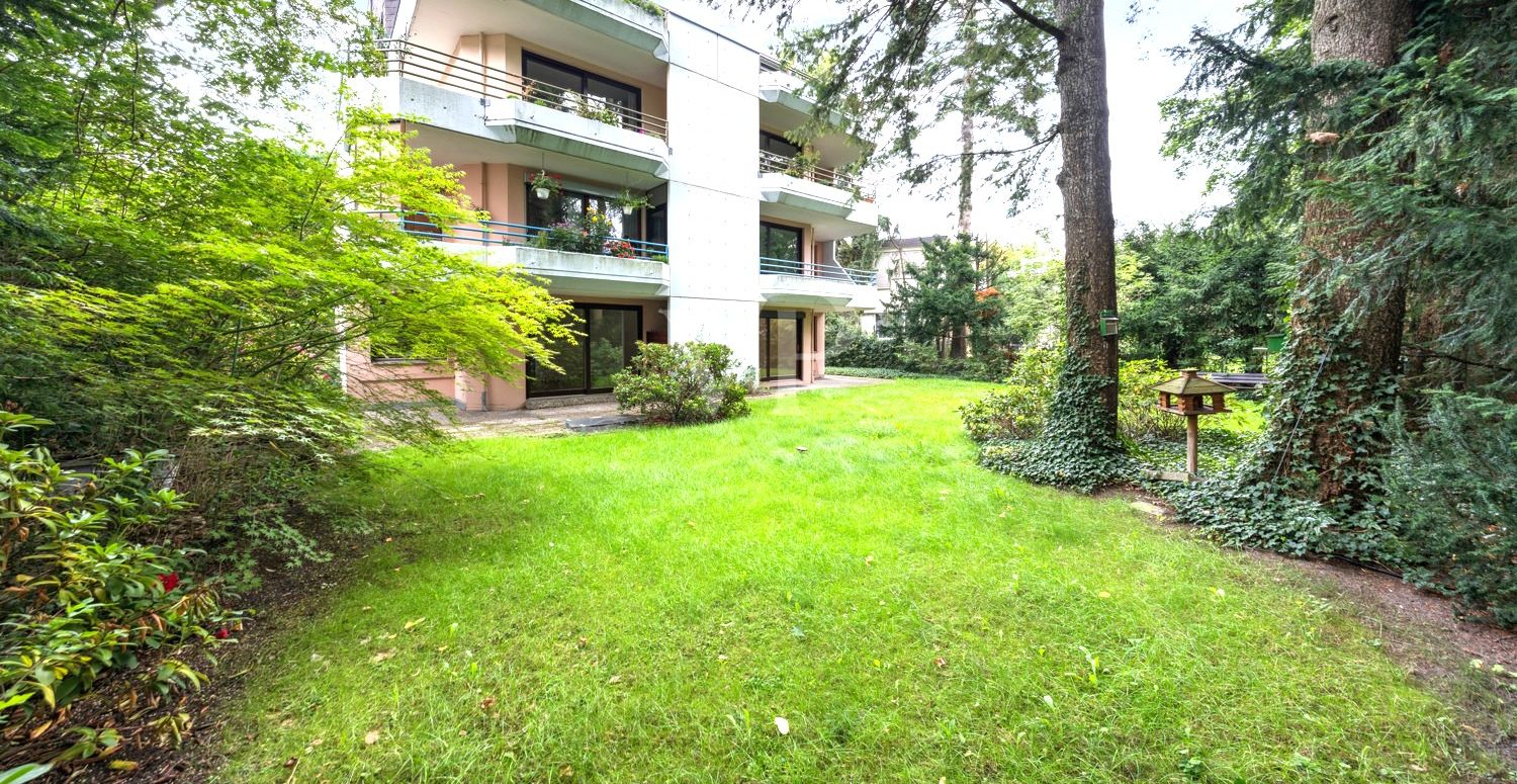 Garten und Gebäuderückseite