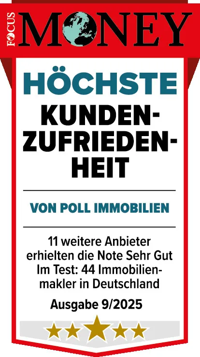 Siegel_Focus Money_Hoechste Kundenzufriedenheit_2025_VON POLL IMMOBILIEN