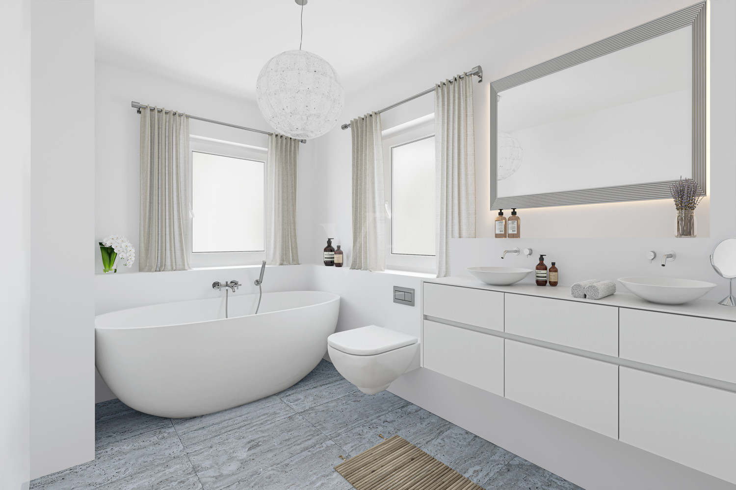 Badezimmer Obergeschoss visualisiert