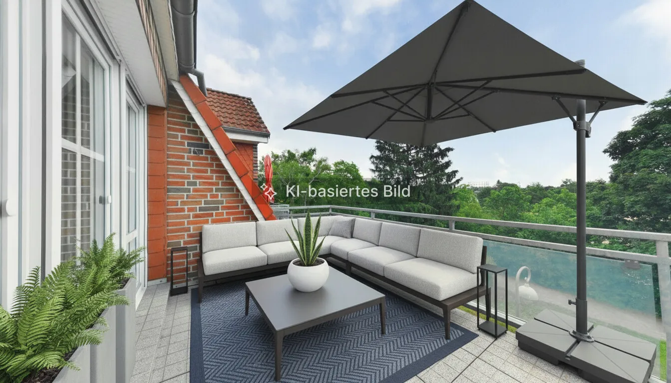 Balkon KI möbliert
