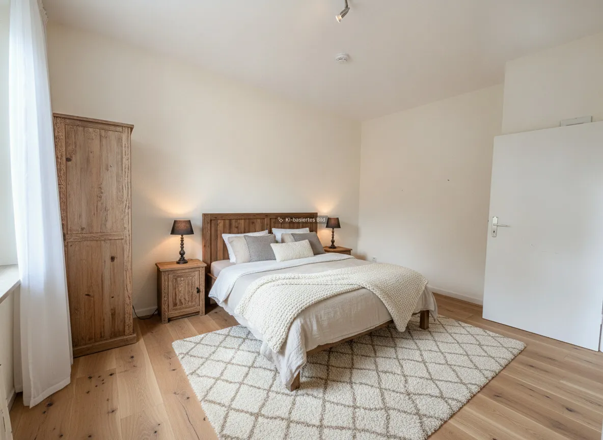 Schlafzimmer KI möbliert