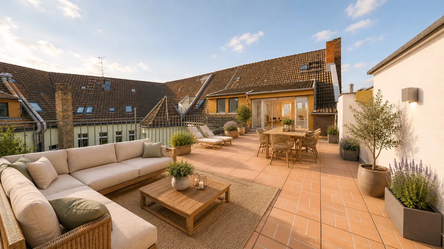 Terrasse möbliert mit KI generiert