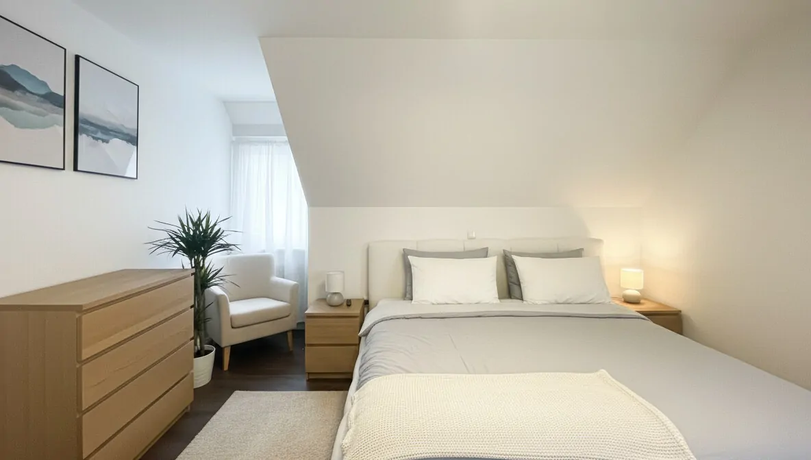 OG Schlafzimmer mit Einrichtungsbeispiel