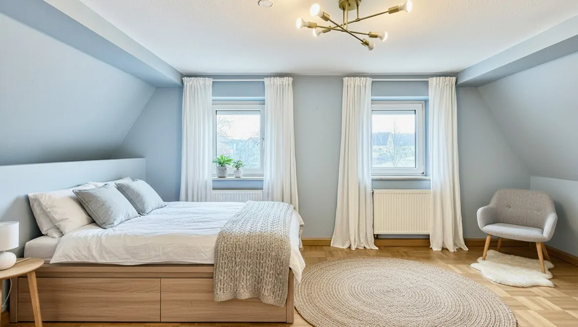 Einrichtungsbeispiel Schlafzimmer DG