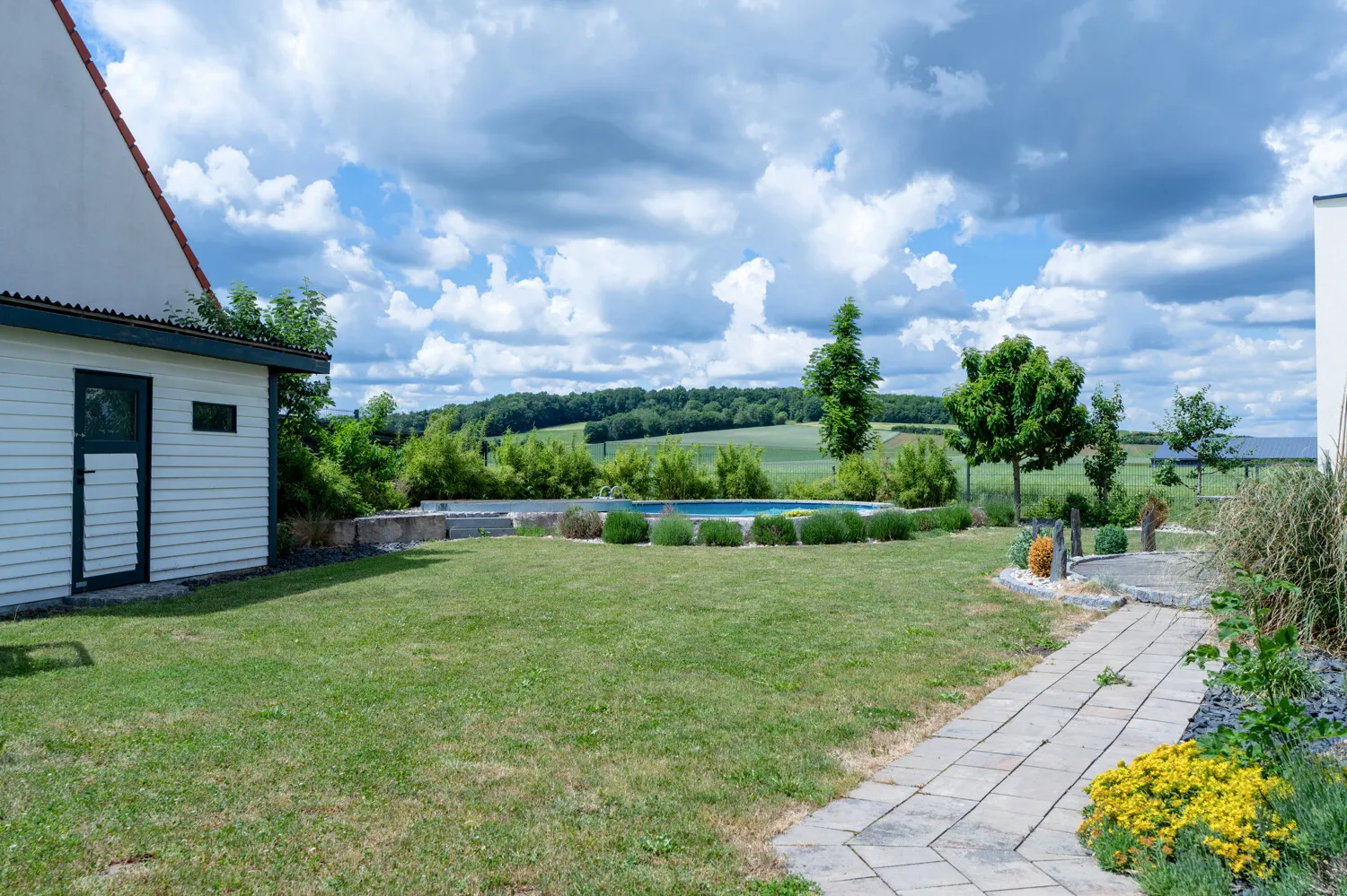 Fertig angelegter Garten