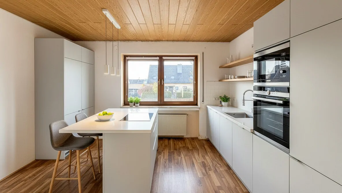 EG Kochbereich mit Einrichtungsbeispiel