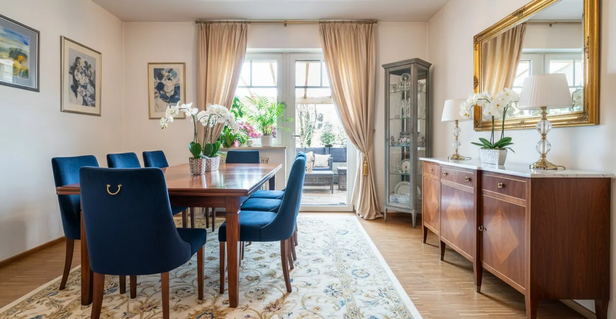 Esszimmer mit alternativer Möblierung