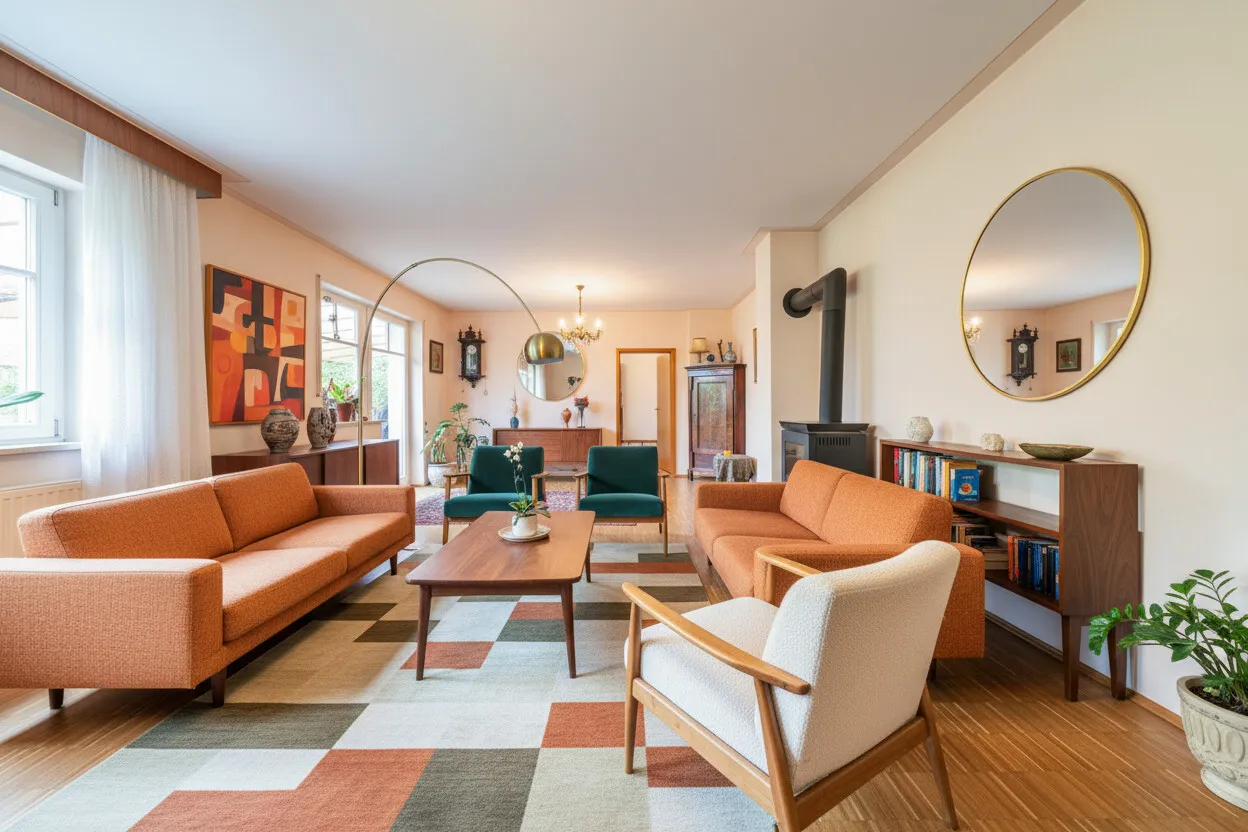 Wohnzimmer mit alternativer Möblierung