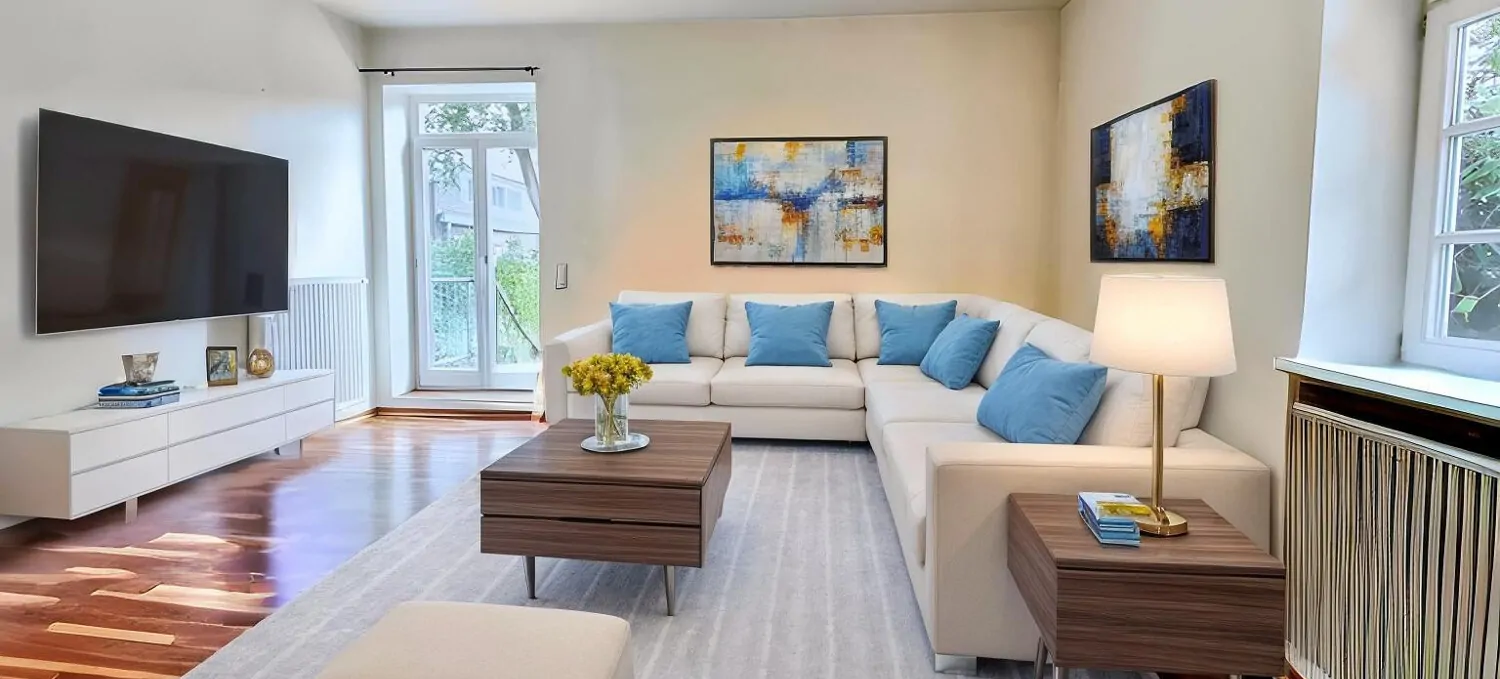 Wohnzimmer KI-Homestaging