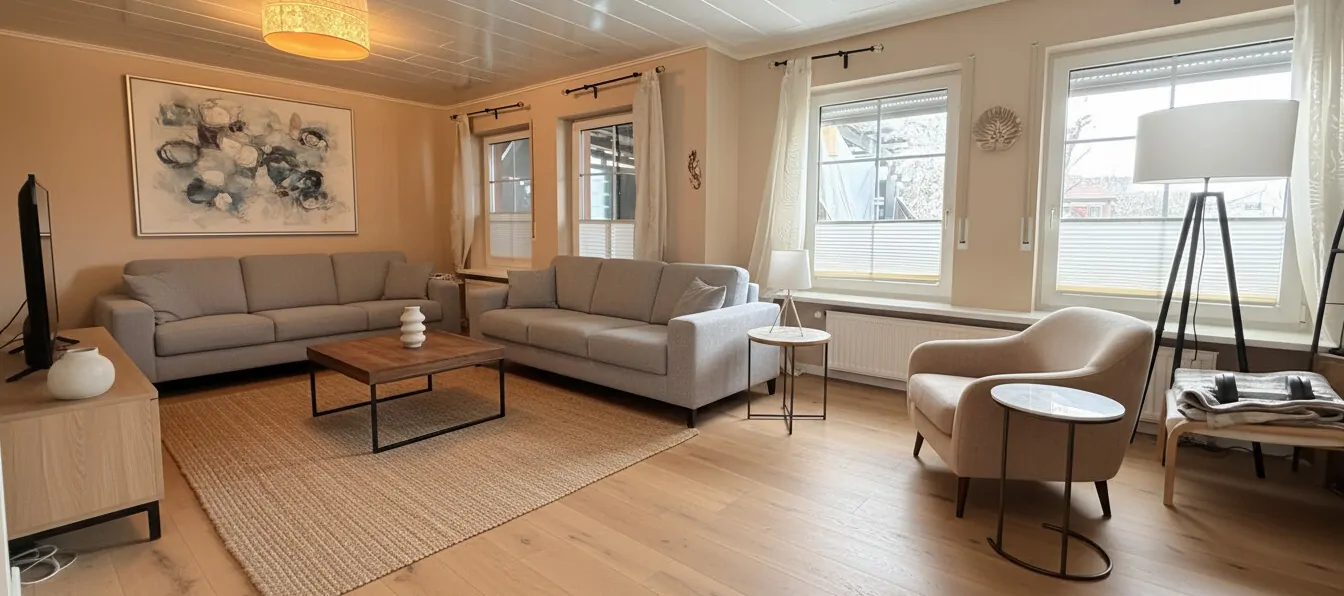 KI-Homestaging Wohn-/Esszimmer