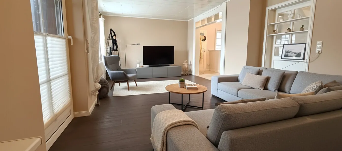 KI-Homestaging Wohn-/Esszimmer