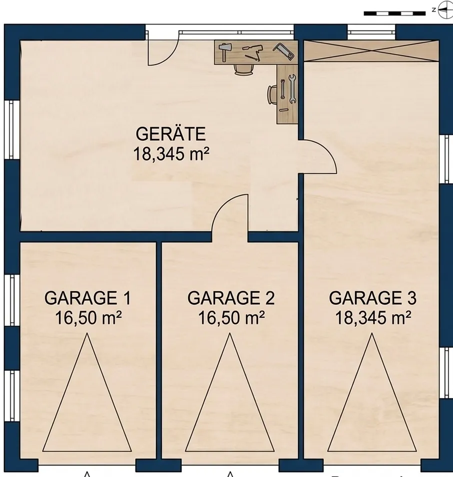 Grundriss Garagen