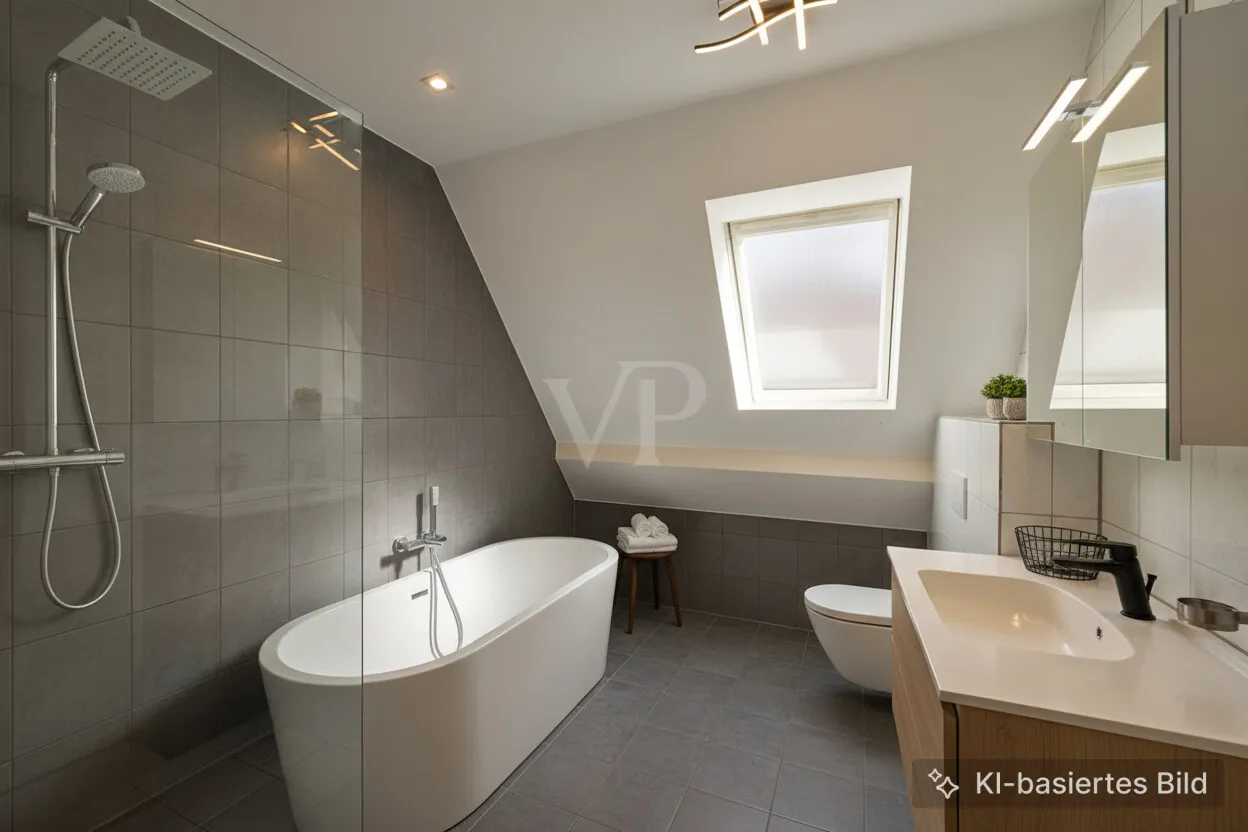 Bad mit Dusche und Badewanne KI