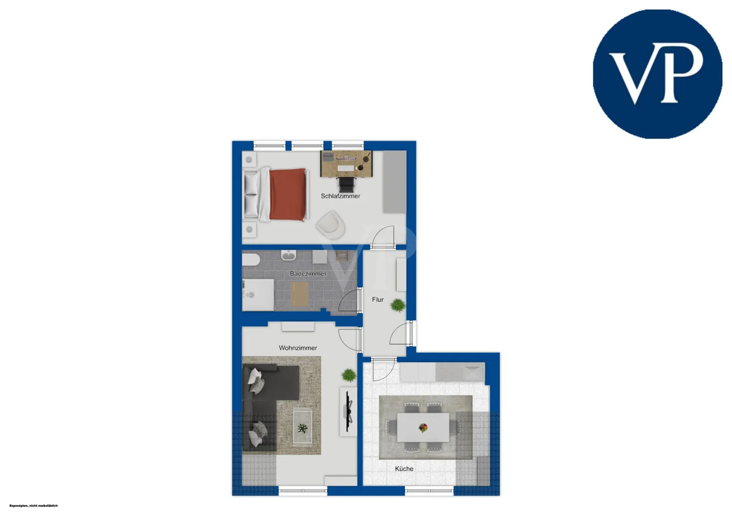 Moderne, voll möblierte und ausgestattete  2-Zimmer-Wohnung 
in Uni,  Hochschul- und Stadtnähe