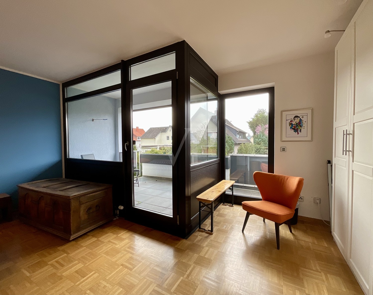 Schlafzimmer mit Balkon