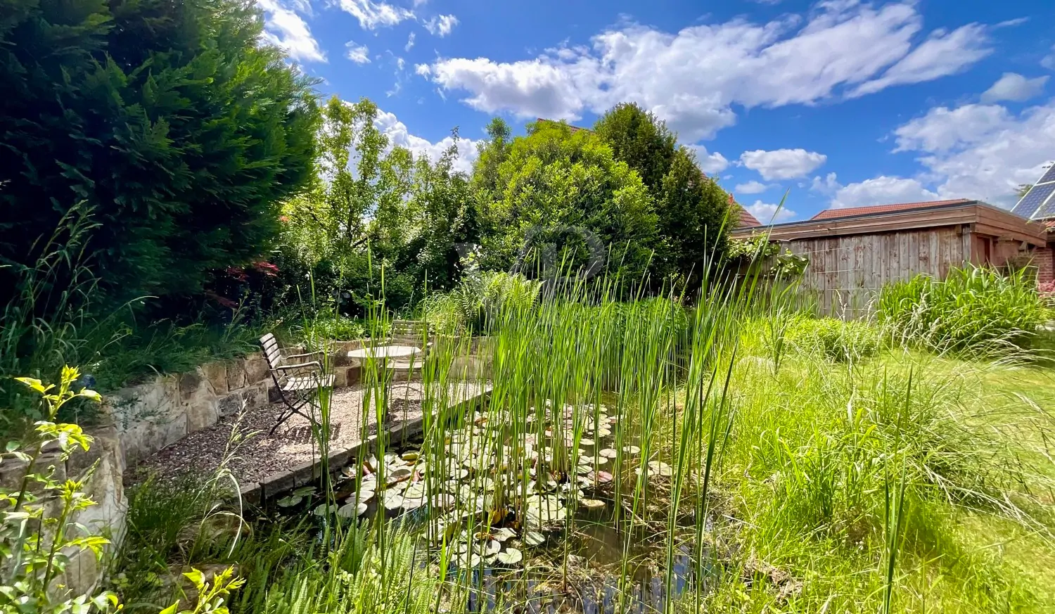 Idyllischer Platz am Gartenteich