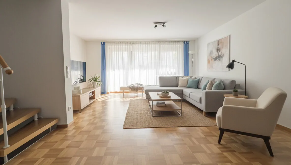 Wohnzimmer (digitales Staging)