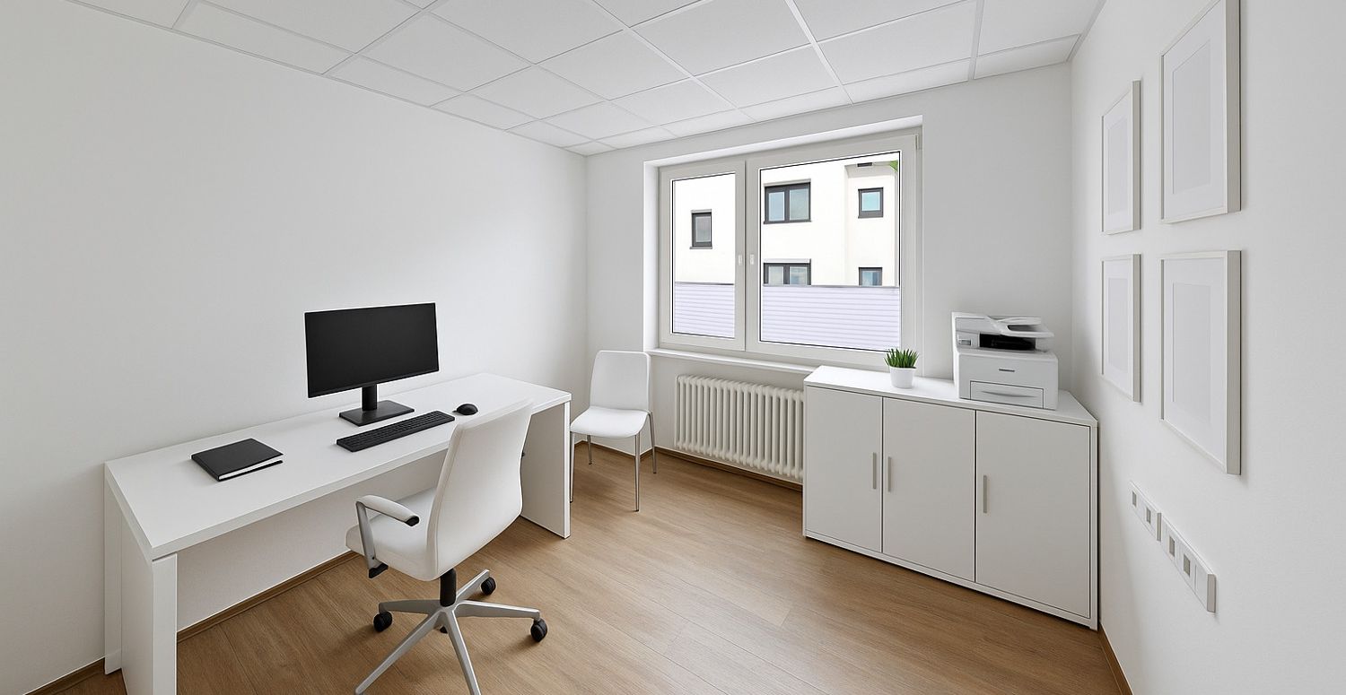 Büro eingerichtet