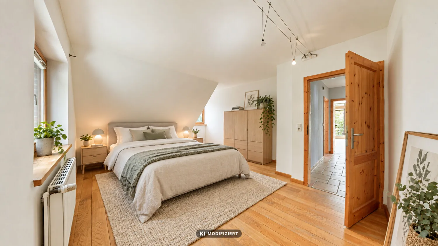 Schlafzimmer KI möbliert