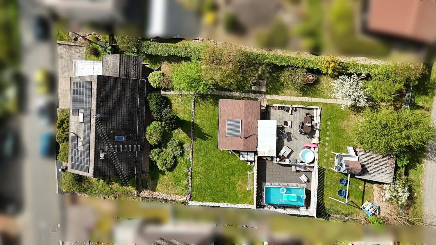Haus mit Garten von oben
