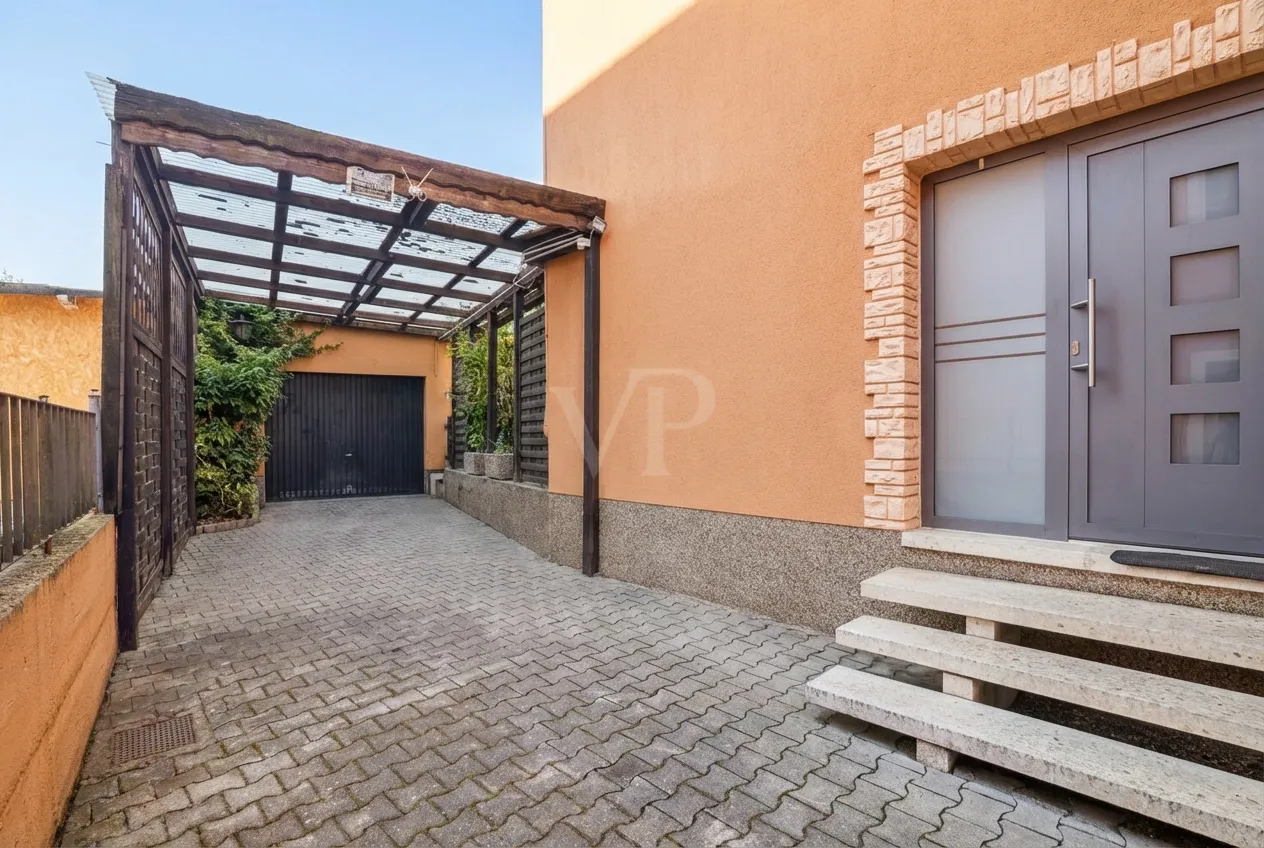 Einfahrt mit Garage