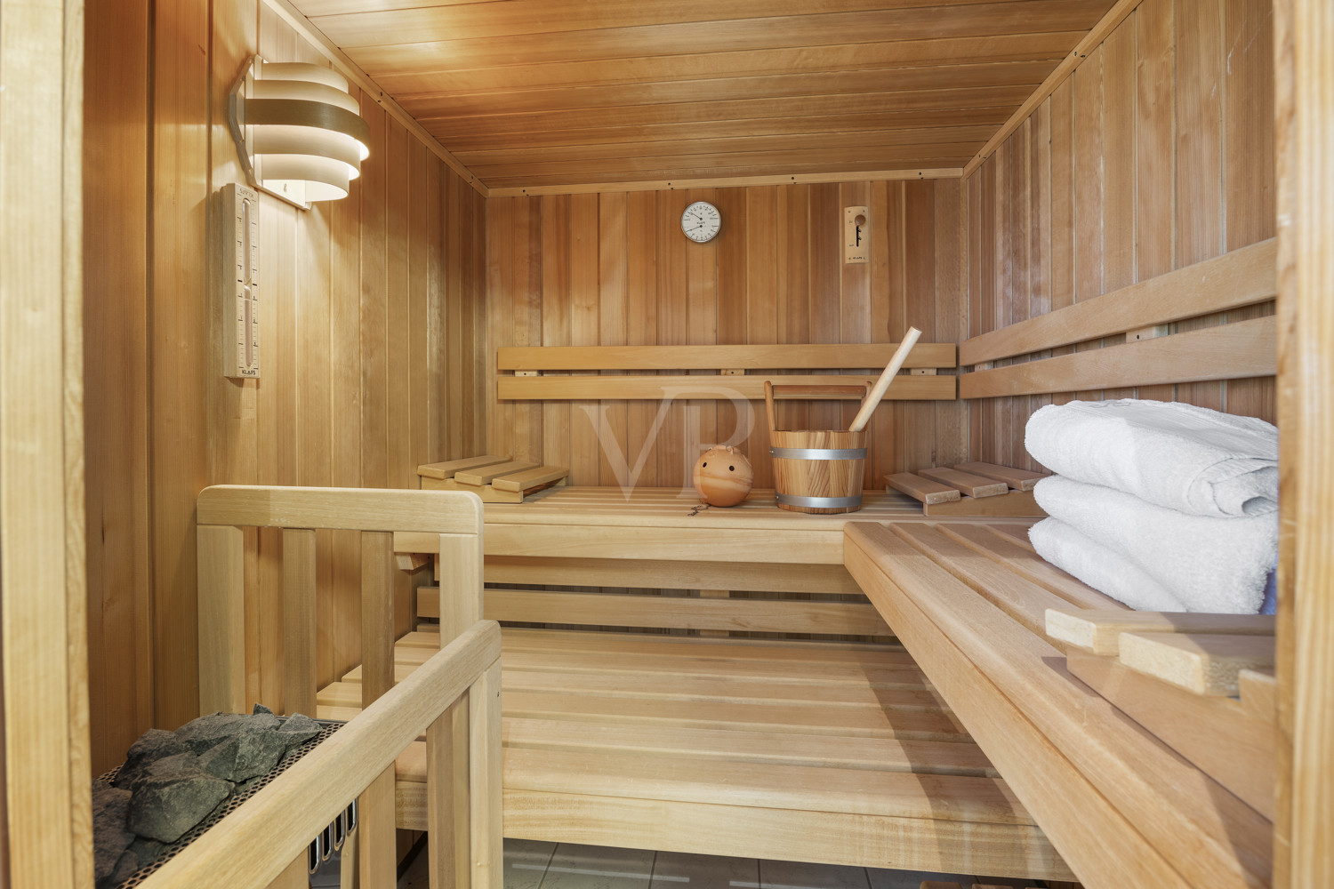 Die schöne gepflegte Sauna