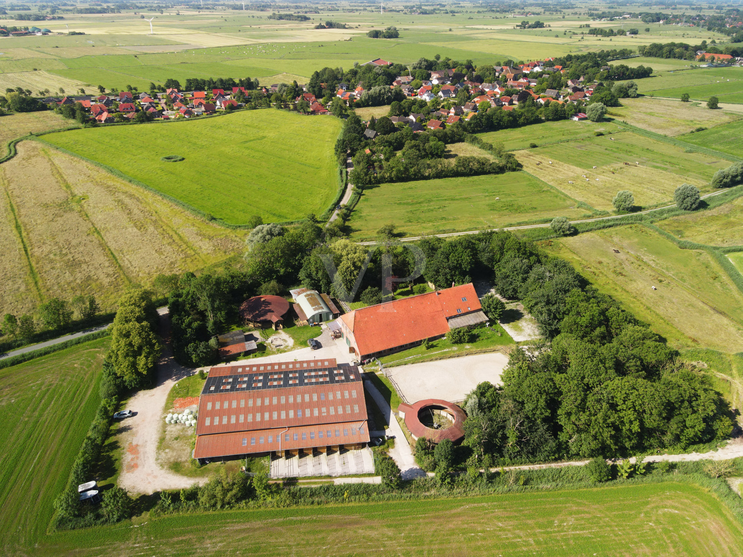 Blick auf den schönen Reiterhof