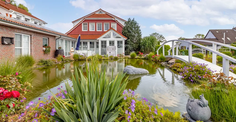 Blick auf die Teichanlage