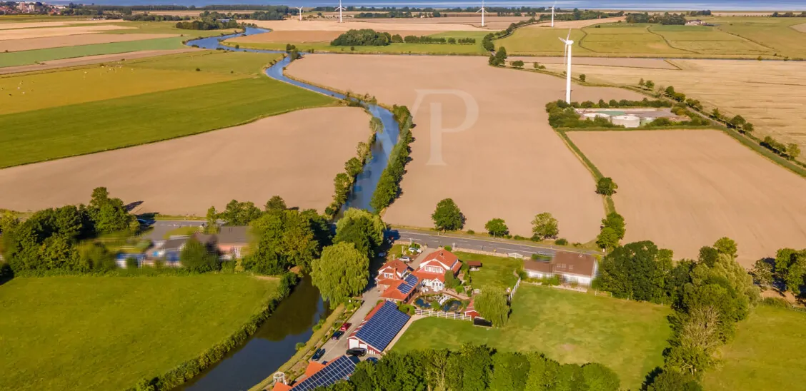 Drohnenaufnahme mit Blick Richtung Nordsee