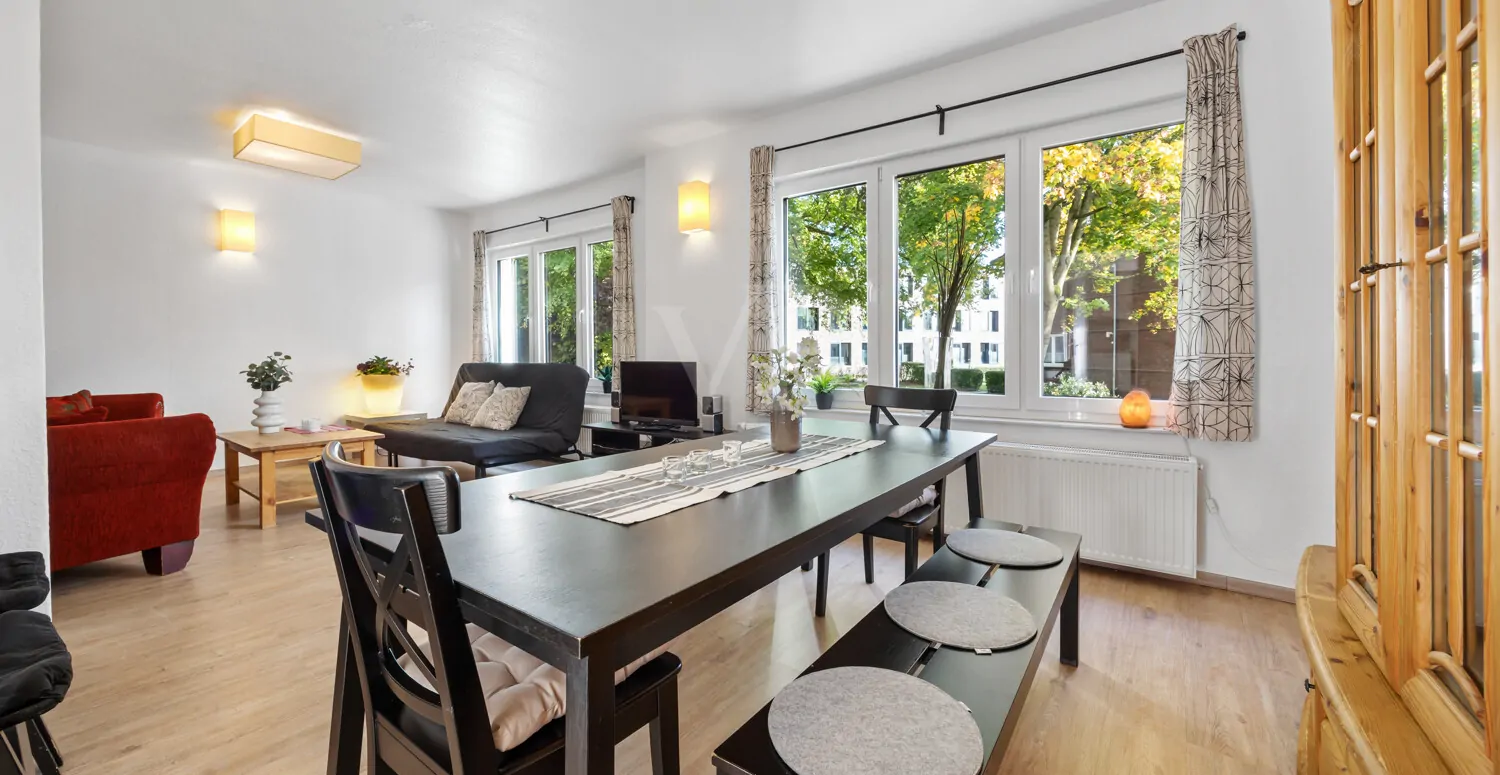 Das Wohn-Esszimmer Wohnung 1