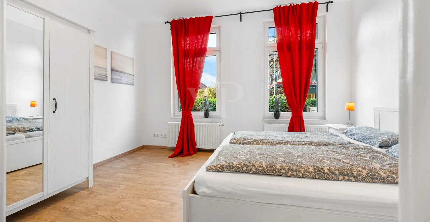 Das Schlafzimmer Wohnung 1 Erdgeschoss