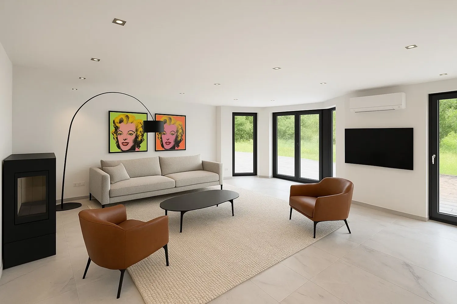 Wohnzimmer Möblierung visualisiert