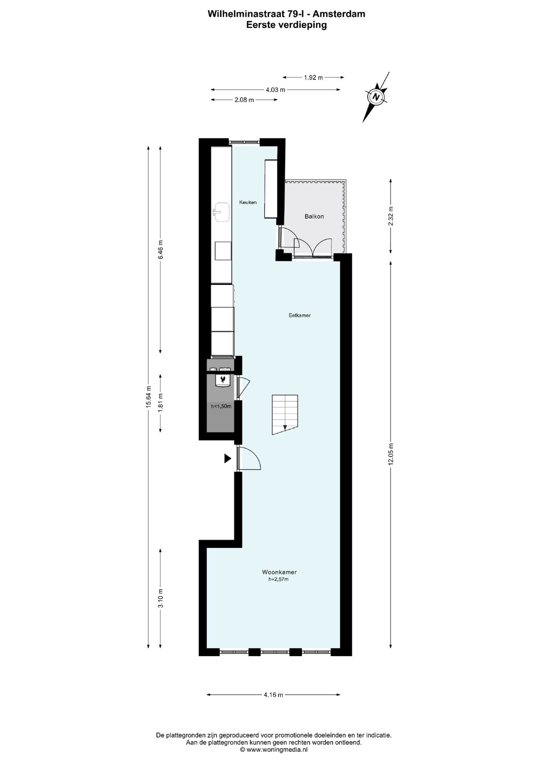 Wilhelminastraat 79-I - Amsterdam - Eerste verdieping - 2D