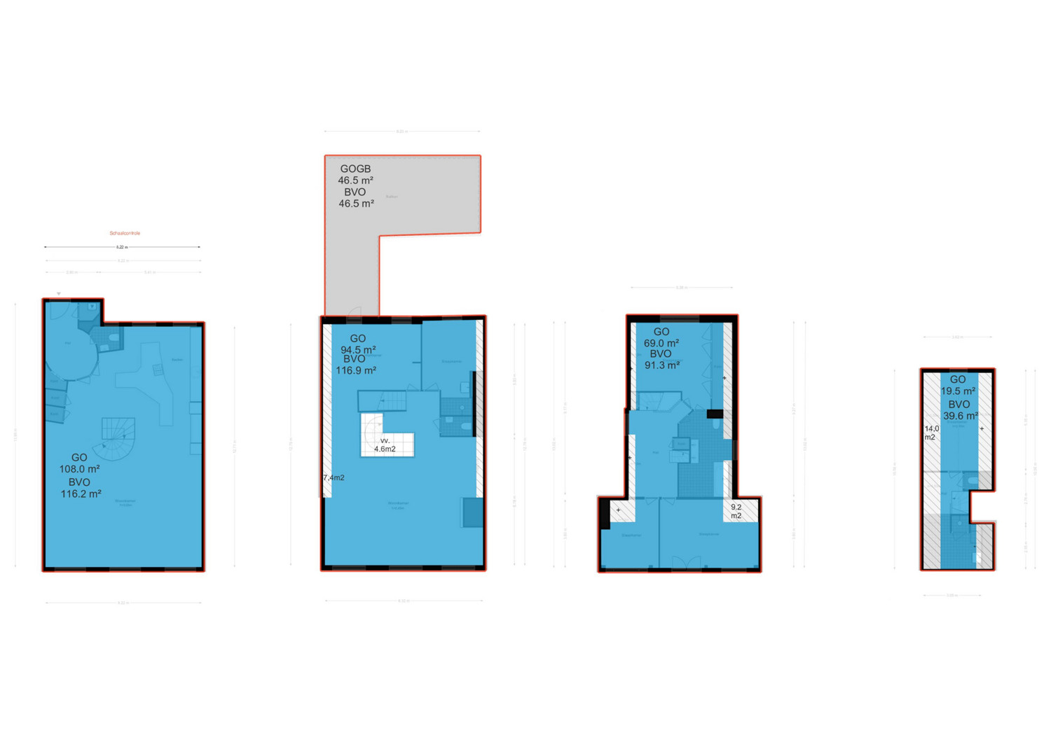 Keizersgracht 263D - Amsterdam - NEN plattegrond