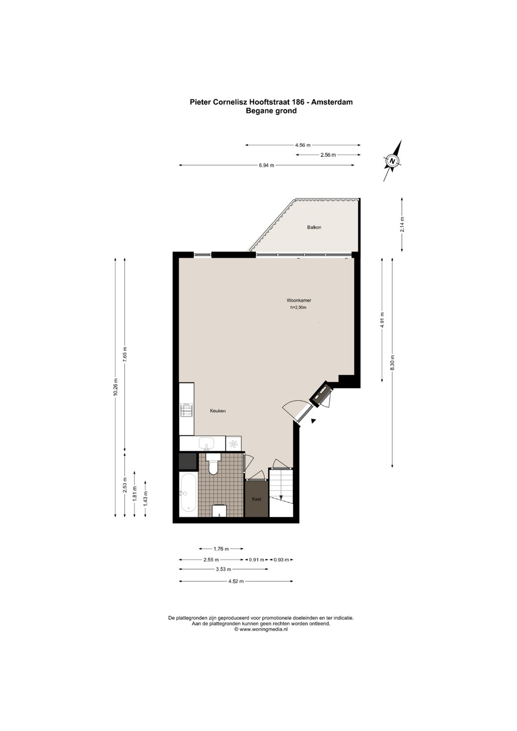 Pieter Cornelisz Hooftstraat 186 - Amsterdam - Begane grond - 2D