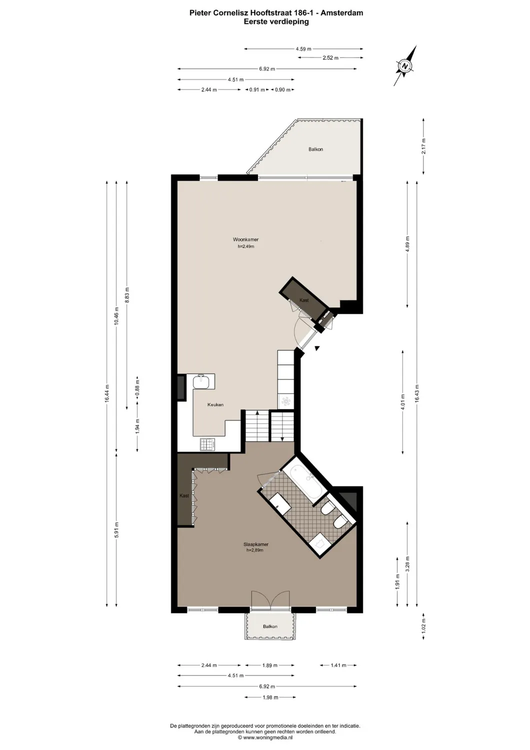 Pieter Cornelisz Hooftstraat 186 - Amsterdam - Eerste verdieping - 2D