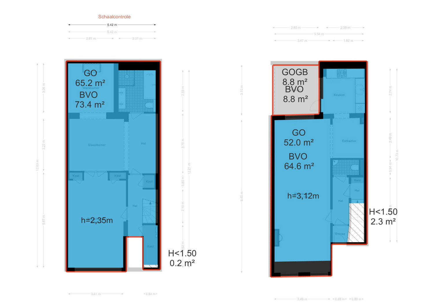Weteringschans 59-H - Amsterdam - NEN plattegrond