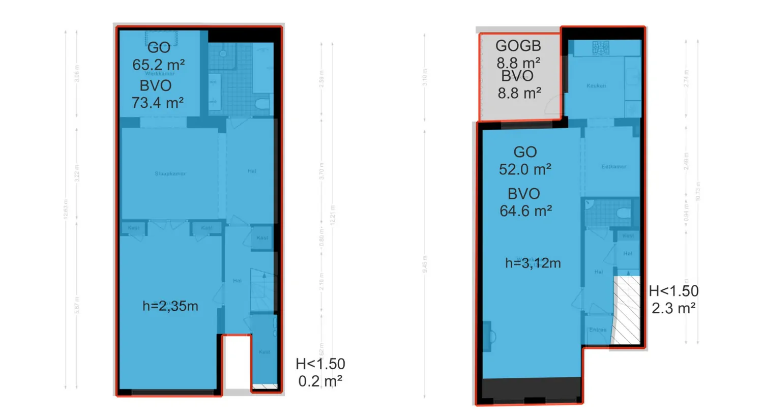 Weteringschans 59-H - Amsterdam - NEN plattegrond