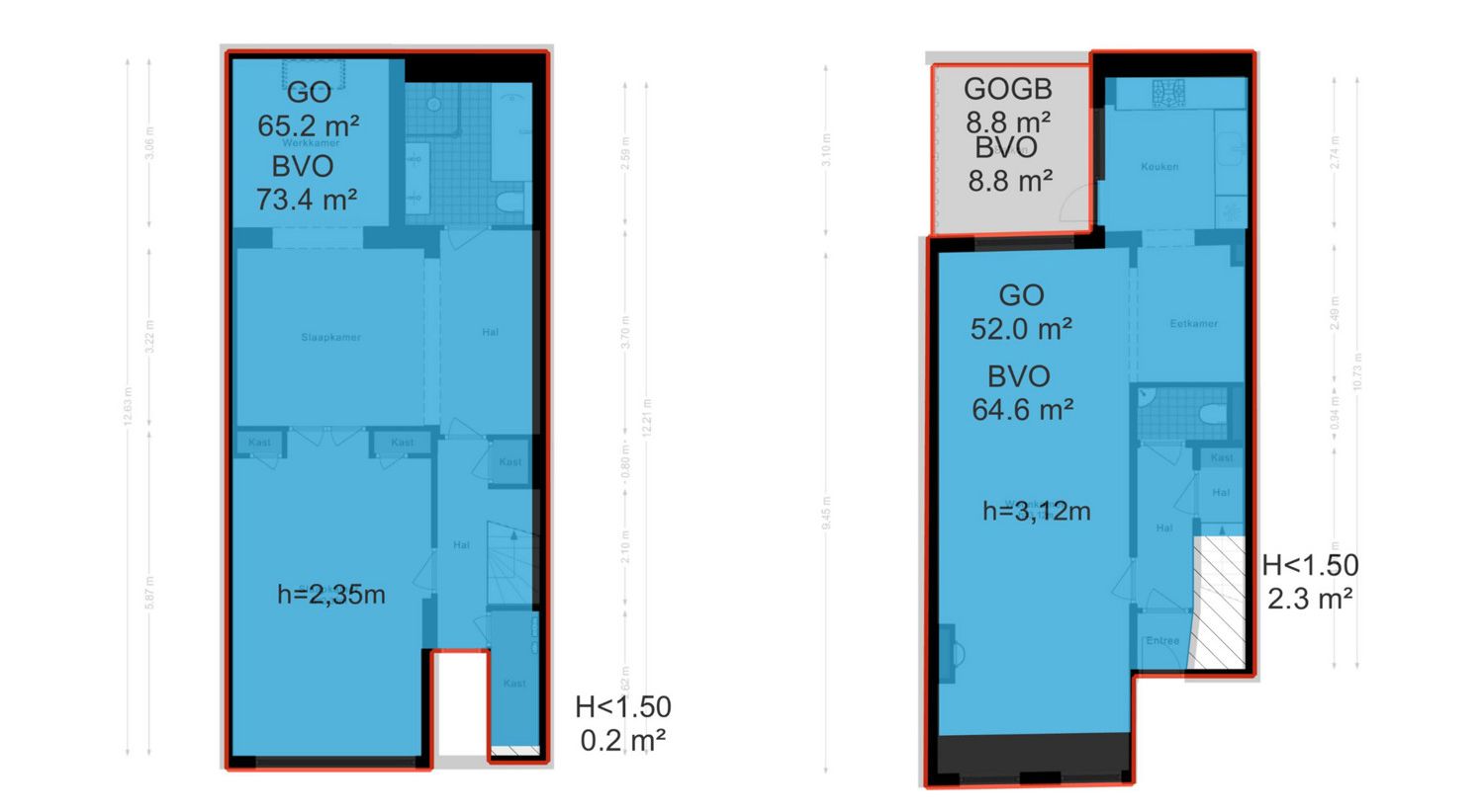 Weteringschans 59-H - Amsterdam - NEN plattegrond