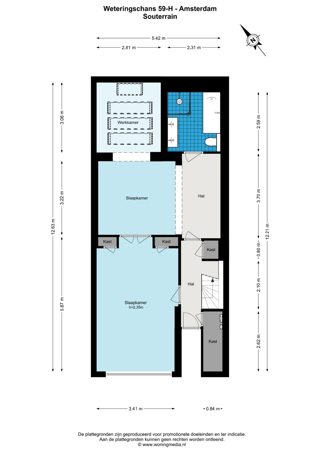 Weteringschans 59-H - Amsterdam - Souterrain - 2D