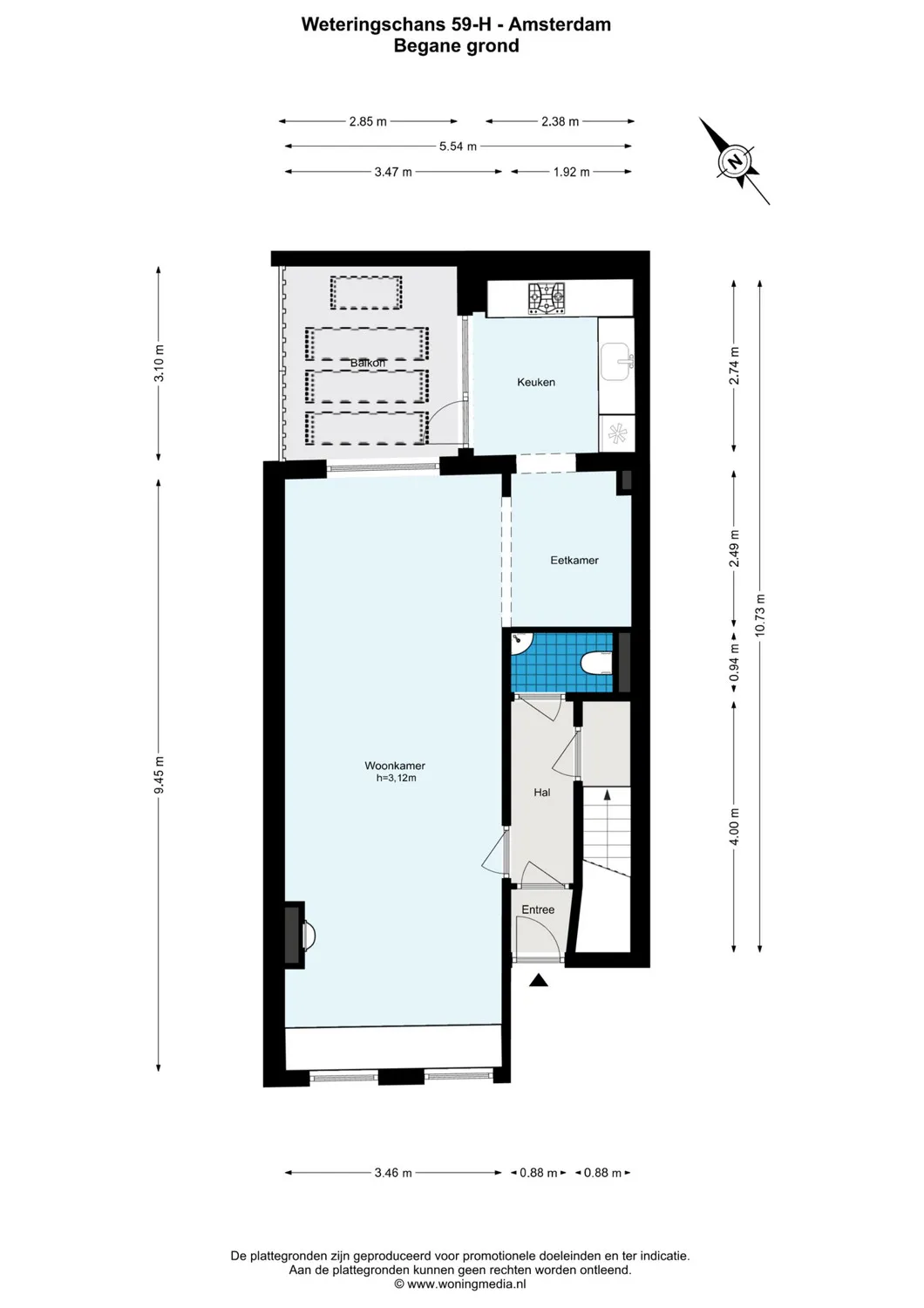 Weteringschans 59-H - Amsterdam - Begane_grond - 2D