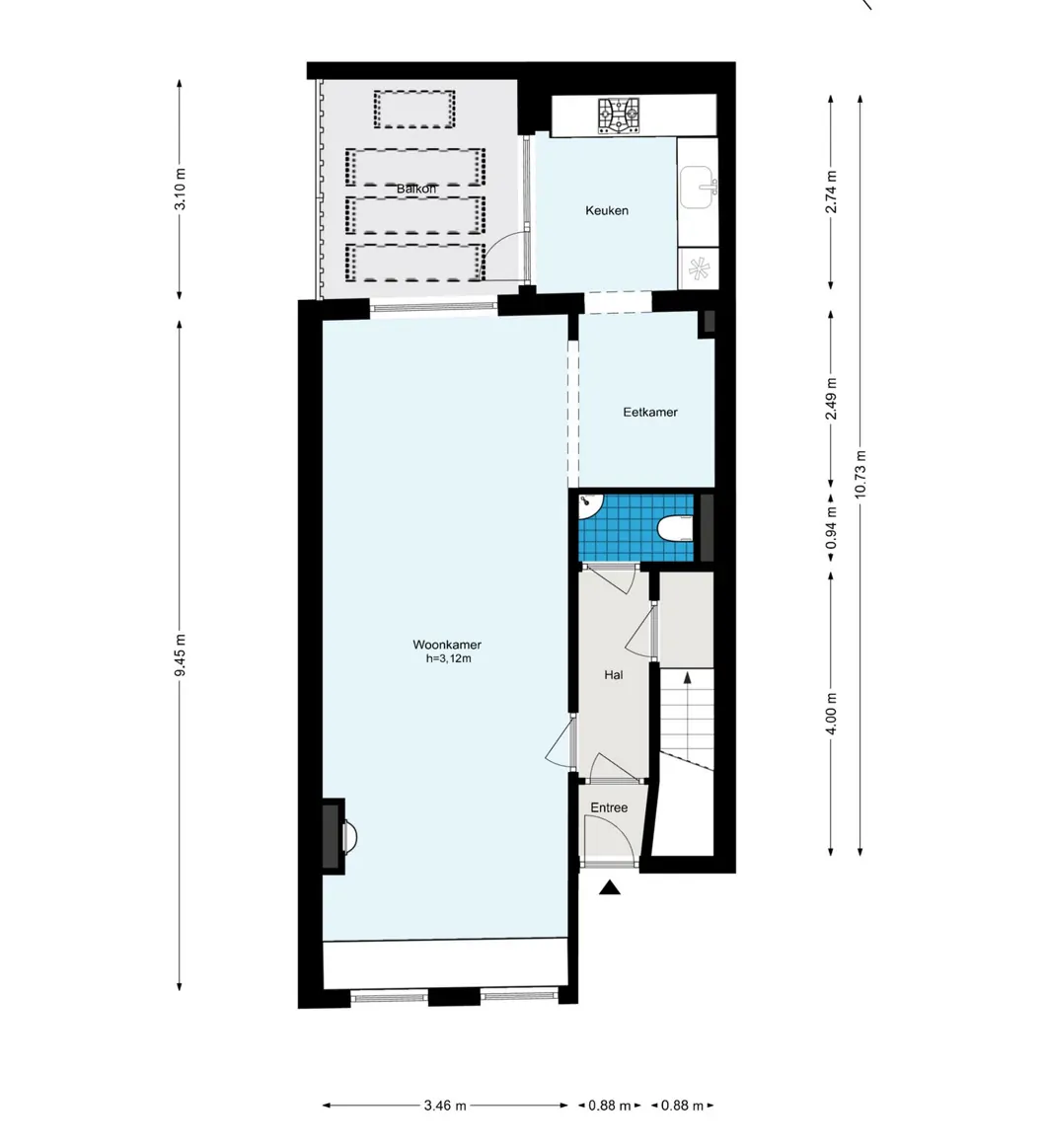 Weteringschans 59-H - Amsterdam - Begane_grond - 2D
