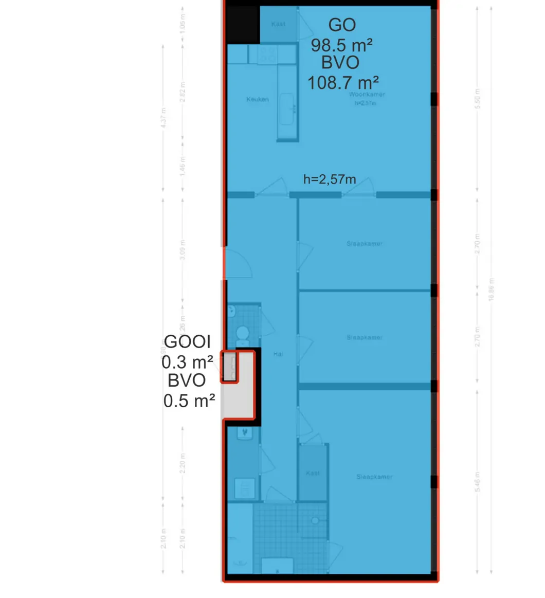 Bellamystraat 372 - Amsterdam - NEN plattegrond - 2D
