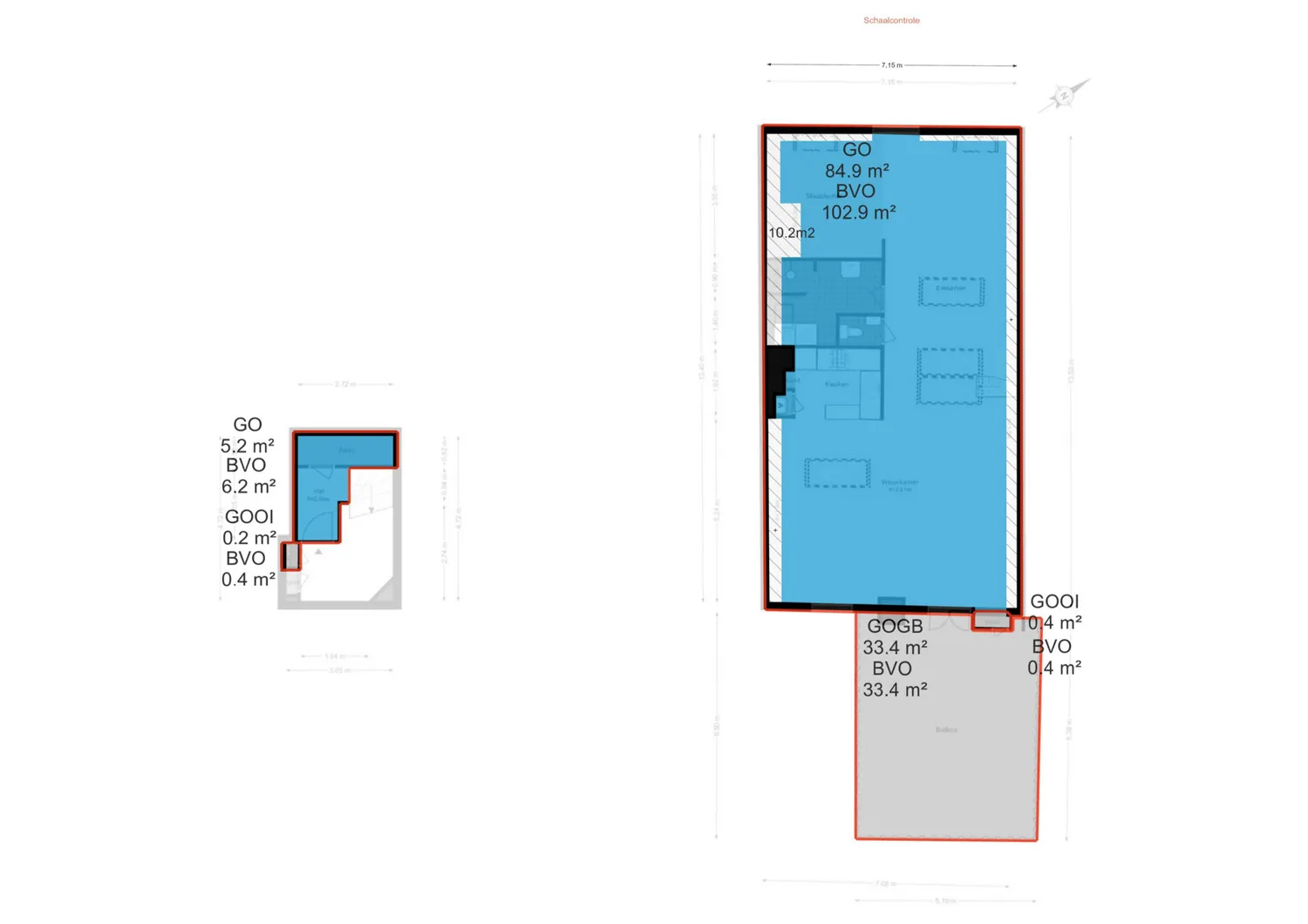 Kloveniersburgwal 75-D - Amsterdam - NEN plattegrond