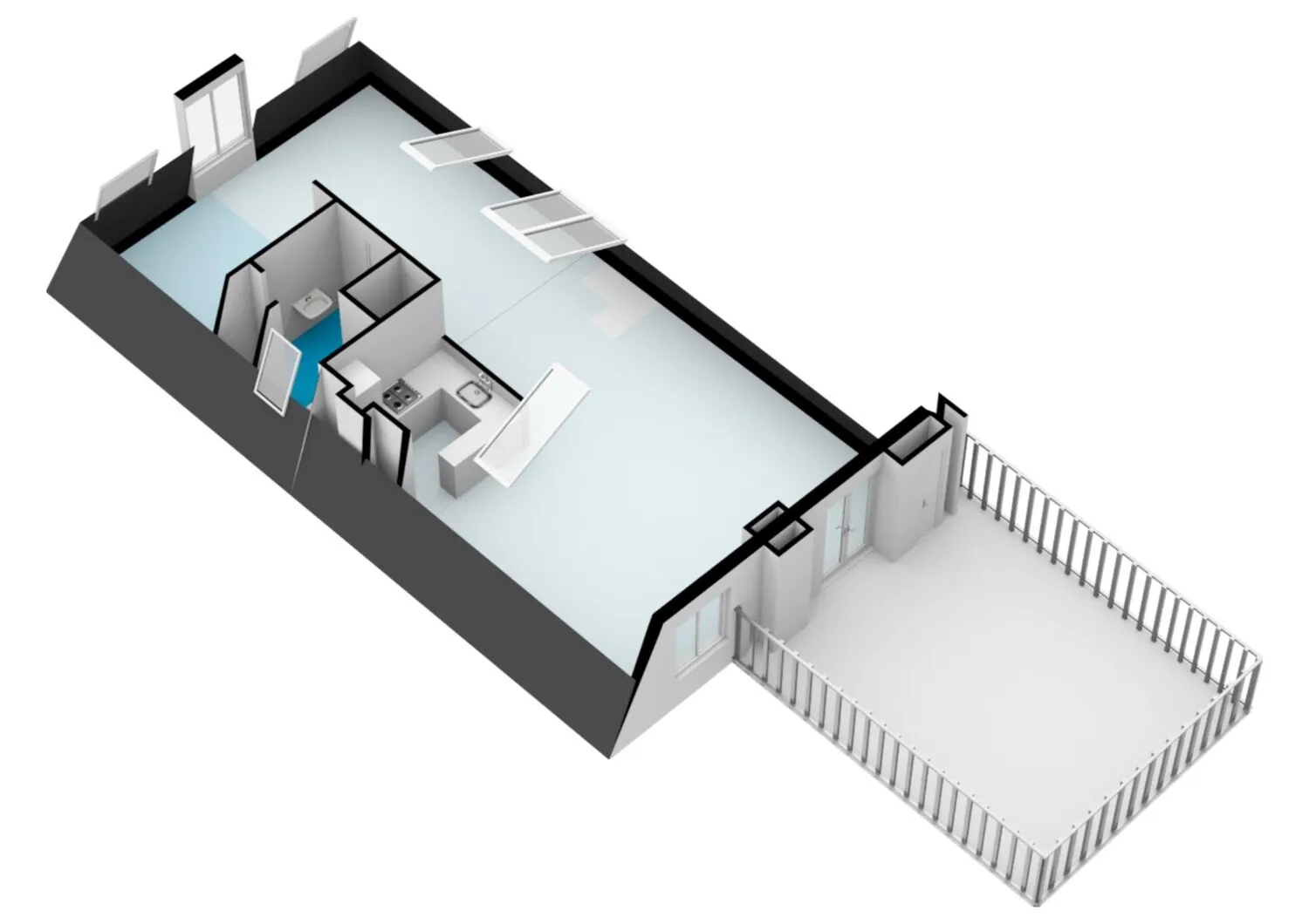 Kloveniersburgwal 75-D - Amsterdam - Derde verdieping - 3D_1