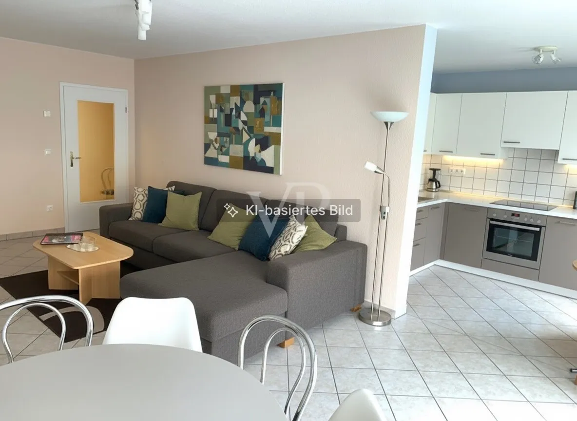 Wohnzimmer u. Küche Einrichtungsbeispiel